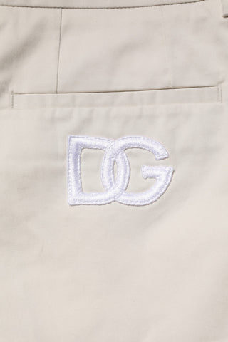 Dolce & Gabbana Beige Cotton Stretch Mid Waist Bermuda Shorts
