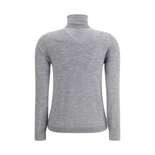 Allude Gray Cashmere Turtleneck