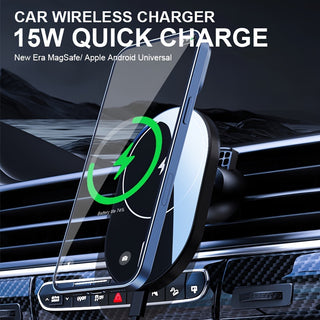 15 وات شاحن سيارة لاسلكي مغناطيسي مع مرآة أكريليك، لهواتف آيفون 15/14/13/12/11/8/Xs/Xs Max/Xr/X/ Plus/mini/Pro/Pro Max/Xs/SE، سامسونج، شاومي، نوكيا، سوني، شارب، بلاك بيري، NTT Docomo، فيرتو، موتورولا