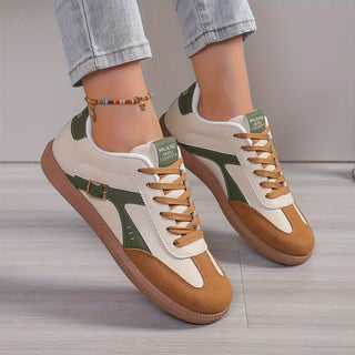 Women's Fashion Shoes - Low Top Lace Up Sneaker with Simple Front and Non-Slip PVC Sole, Hand Washable, Fabric Lined - Taizhou All Season Shoes 