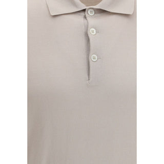 Brunello Cucinelli Beige Cotton Polo Shirt