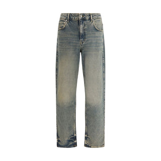 Represent Blue Cotton Straight-Leg Jeans