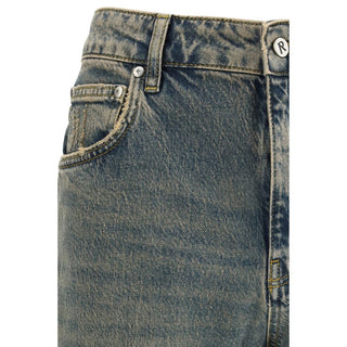 Represent Blue Cotton Straight-Leg Jeans