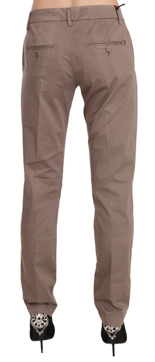 Dondup Chic Brown Straight Cut Trousers