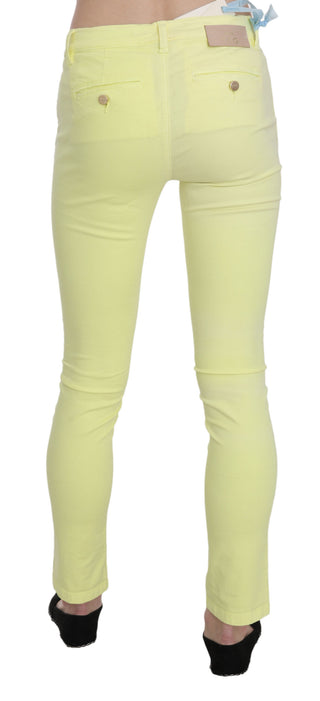 PINKO Chic Yellow Low Waist Skinny Casual Trousers