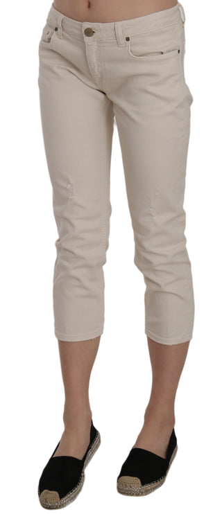 Dondup Beige Low Waist Skinny Cropped Capri Pants