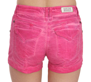 PLEIN SUD Chic Pink Mid Waist Mini Shorts