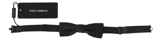 Dolce & Gabbana Elegant Gray Silk Patterned Bow Tie