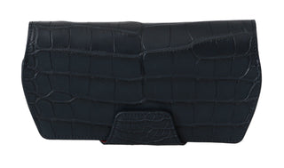 Dolce & Gabbana Elegant Blue Crocodile Leather Eyewear Pouch