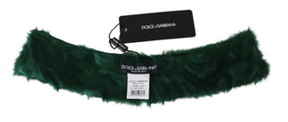 Dolce &amp; Gabbana Luxurious Green Lambskin Scarf for Women