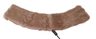 Dolce &amp; Gabbana Elegant Beige Lambskin Fur Scarf