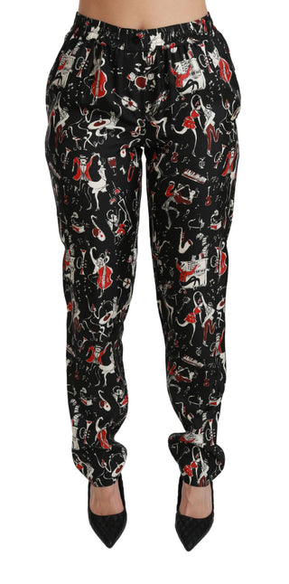 Dolce & Gabbana Sleek Silk Slim-Fit Mid-Waist Pants