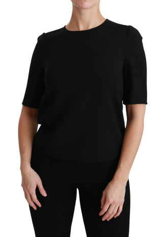 Dolce &amp; Gabbana Elegant Black Stretch Blouse Top