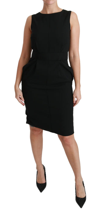 Dolce &amp; Gabbana Elegant Knee-Length Sheath Dress in Black