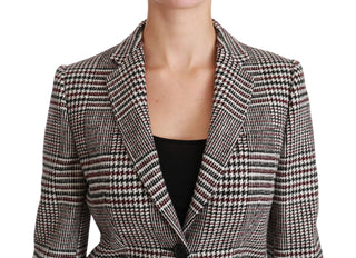 Dolce &amp; Gabbana Elegant Multicolor Checked Knee-Length Jacket Coat