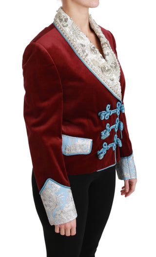 Dolce &amp; Gabbana Opulent Red Baroque Detail Blazer