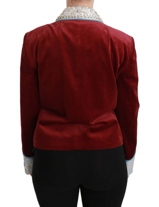 Dolce &amp; Gabbana Opulent Red Baroque Detail Blazer