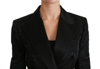 Dolce &amp; Gabbana Elegant Crown-Patterned Double Breasted Jacket