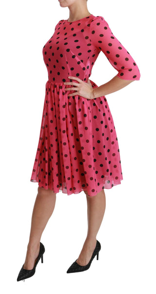 Dolce &amp; Gabbana Elegant Polka Dot A-Line Knee Length Dress