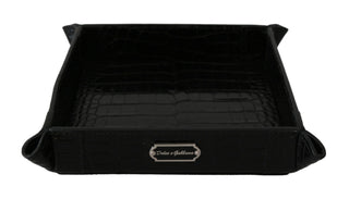 Dolce & Gabbana Elegant Black Exotic Skin Entry Tray