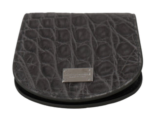 Dolce &amp; Gabbana Exotic Gray Leather Condom Case Wallet