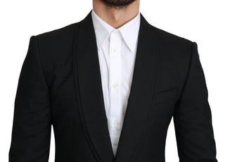 Dolce &amp; Gabbana Elegant Black Virgin Wool Formal Blazer