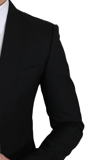 Dolce &amp; Gabbana Elegant Black Virgin Wool Formal Blazer