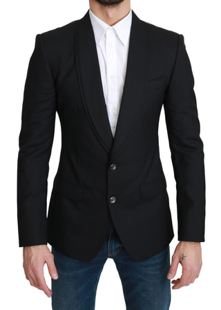 Dolce &amp; Gabbana Elegant Black Virgin Wool Formal Blazer