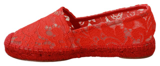 Dolce &amp; Gabbana Red Viscose Espadrilles Flat Shoes