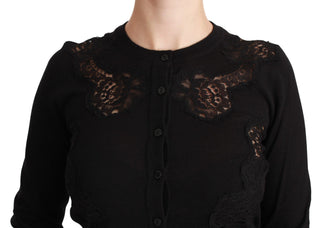 Dolce &amp; Gabbana Elegant Cashmere Silk Blend Lace Cardigan