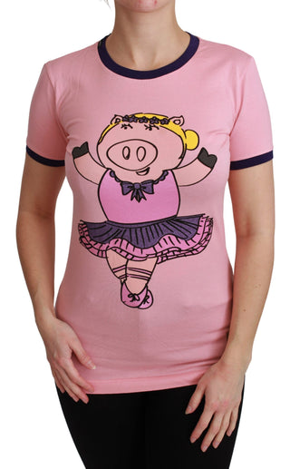 Dolce &amp; Gabbana Pink Crewneck Year of the Pig T-Shirt