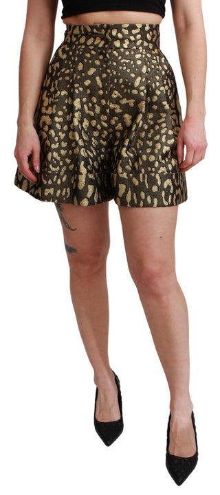 Dolce &amp; Gabbana High Waist Black &amp; Gold Luxe Shorts