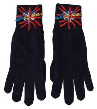 Dolce & Gabbana Blue Virgin Wool Unisex Gloves