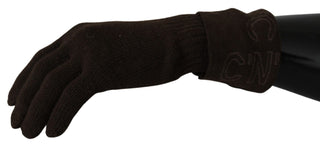 Costume National Elegant Brown Knitted Gloves