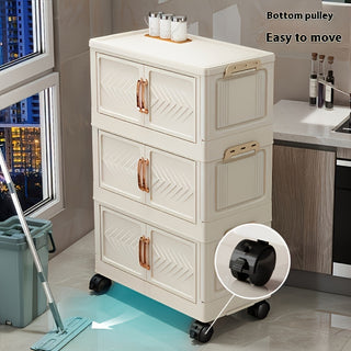 Large Foldable Storage Cabinet, Clear Plastic Closet Organizer with Wheels, Versatile for Organizing Clothes Blankets in Home and Kitchen, Stylish, Rectangular, Non-Waterproof 