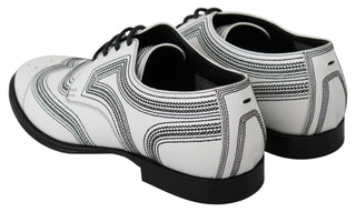 Dolce &amp; Gabbana Elegant White Leather Derby Shoes