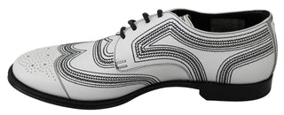 Dolce &amp; Gabbana Elegant White Leather Derby Shoes