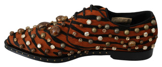 Dolce &amp; Gabbana Tiger Pattern Crystal Embellished Flats