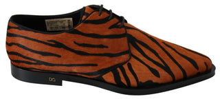 Dolce &amp; Gabbana Tiger Pattern Dress Shoes with Pony Hair