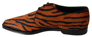 Dolce &amp; Gabbana Tiger Pattern Dress Shoes with Pony Hair