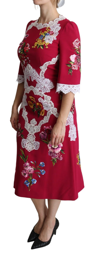 Dolce &amp; Gabbana Floral Embroidered Sheath Midi Dress