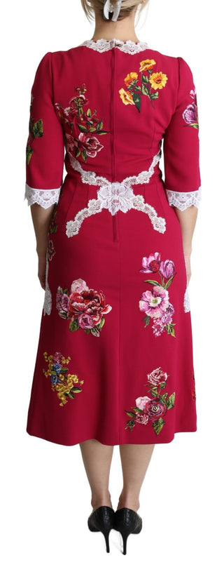 Dolce &amp; Gabbana Floral Embroidered Sheath Midi Dress