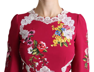 Dolce &amp; Gabbana Floral Embroidered Sheath Midi Dress