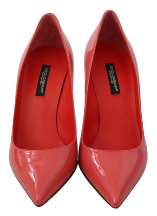 Dolce &amp; Gabbana Elegant Dark Pink Patent Leather Pumps