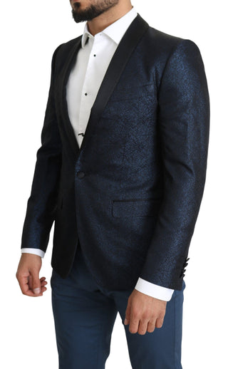 Dolce &amp; Gabbana Elegant Martini Blue Slim Fit Blazer