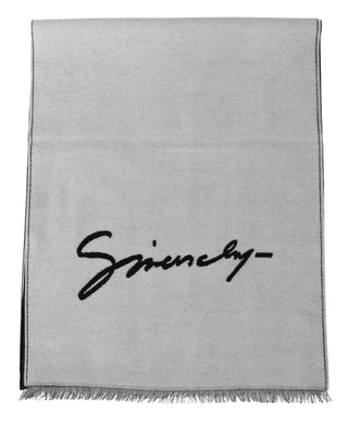 Givenchy Elegant Monochrome Wool-Silk Blend Scarf