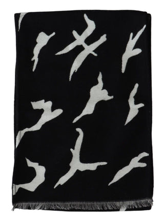 Givenchy Elegant Unisex Wool-Silk Scarf in Black &amp; White