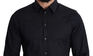 Dolce & Gabbana Sleek Black Slim Fit Cotton Stretch Dress Shirt