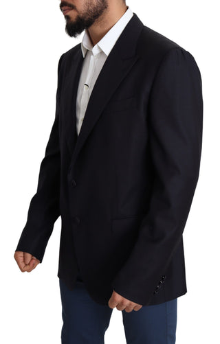 Dolce &amp; Gabbana Elegant Black Virgin Wool Men's Blazer