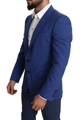 Dolce &amp; Gabbana Exquisite Blue Wool Martini Blazer Jacket